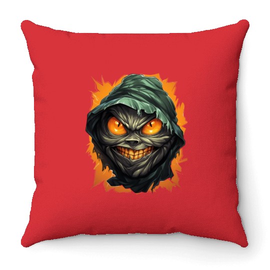 Halloween Spooky Cartoon Mummy Throw Pillows