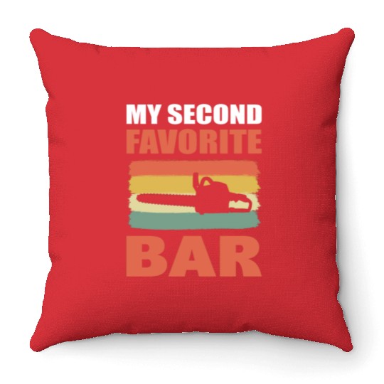 Funny Chainsaw Logger Throw Pillows
