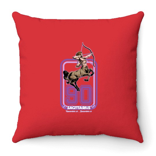 Sagittarius Born in 1990 Zodiac star sign horoscop Throw Pillows