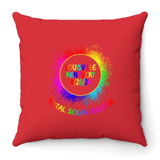 Total Solar Eclipse Louisville Kentucky 4/28/24 Throw Pillows