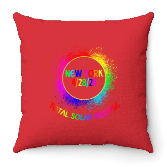 Total Solar Eclipse New York 4/28/24 Kids Eclipse Throw Pillows