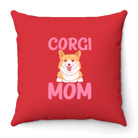 Corgi Mom Throw Pillows