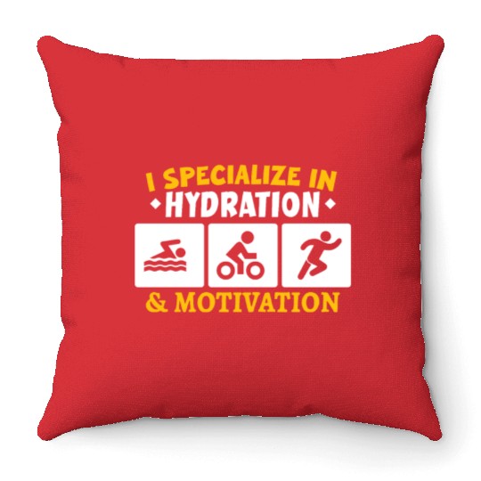 Triathlon Swim Bike Run Triathlete Sport Gift Throw Pillows