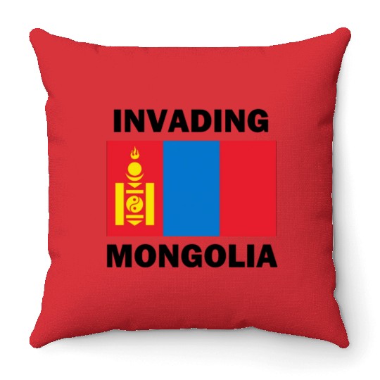 Invading Mongolia Throw Pillows