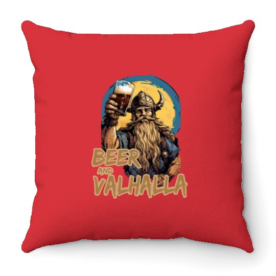 Viking World Tour Vikings Valhalla Odin for a Men Throw Pillows