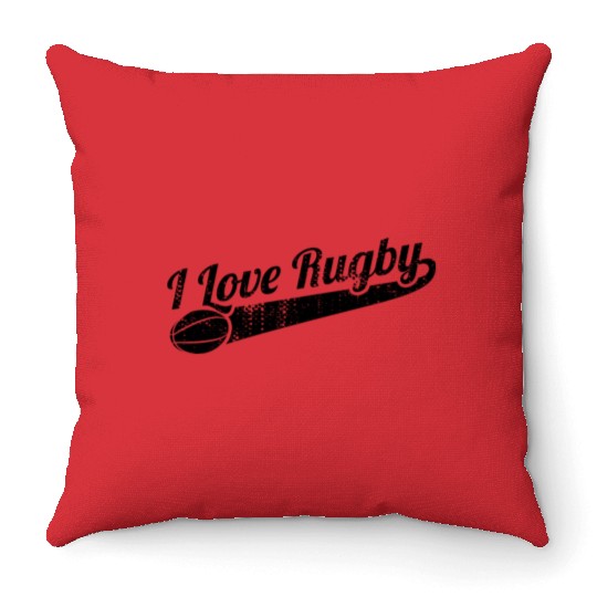Rugby Player Throw Pillows