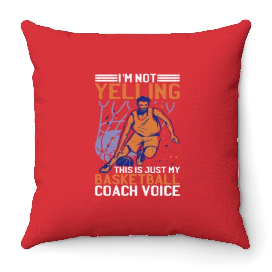 This Is Just My Basketball Coach Voice 2 Throw Pillows
