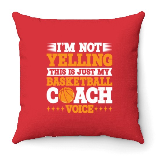 This Is Just My Basketball Coach Voice 3 Throw Pillows