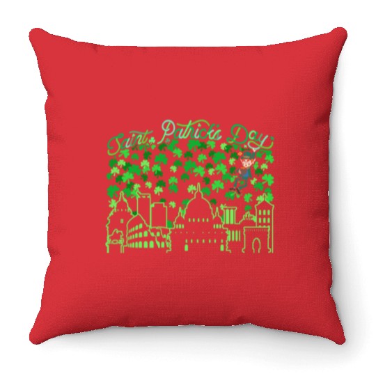 Saint Patrick's Day Rome Italy Throw Pillows