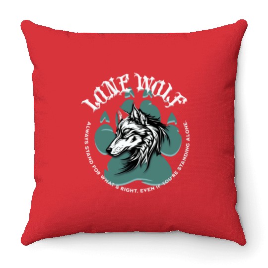 Lone Wolf Inspirational Leader Truther Quote Throw Pillows
