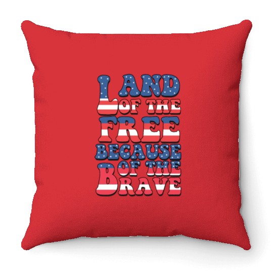Land of the free Throw Pillows