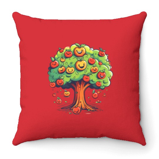 Apples Tree Fruit Orchard Apple Picking Cute Throw Pillows