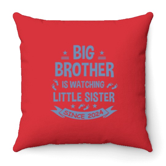 The big brother takes care of the little sister in Throw Pillows