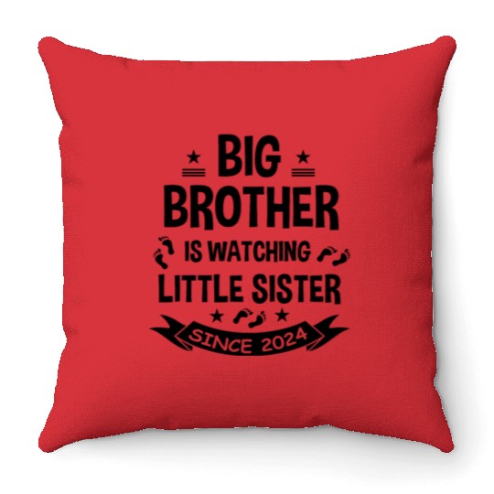 The big brother takes care of the little sister in Throw Pillows