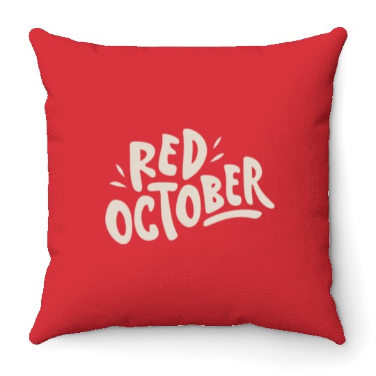 red october phillies Throw Pillows