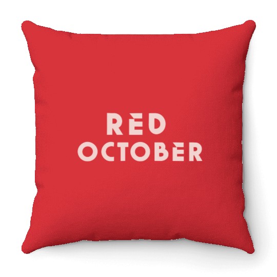 Red october phillies Throw Pillows