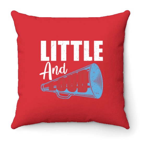 Small and loud cheerleader gift cheerleading Throw Pillows