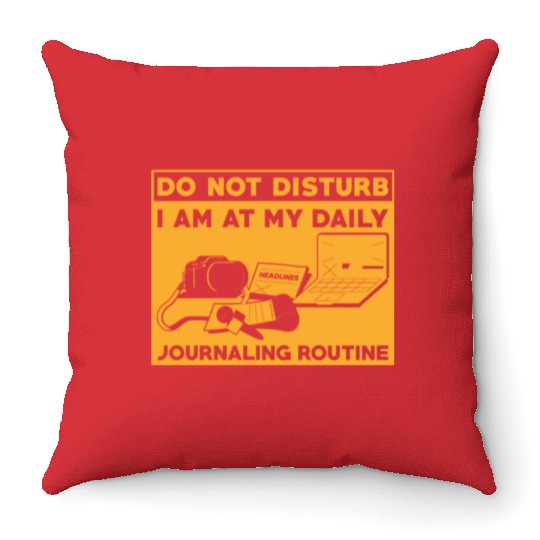 Journaling Routine Funny Do not Disturb Journaling Throw Pillows