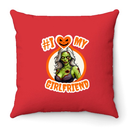 Halloween #I love my Girlfriend Throw Pillows