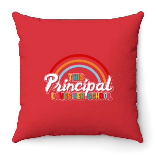 Principal Throw Pillows, This Principal Loves Her School