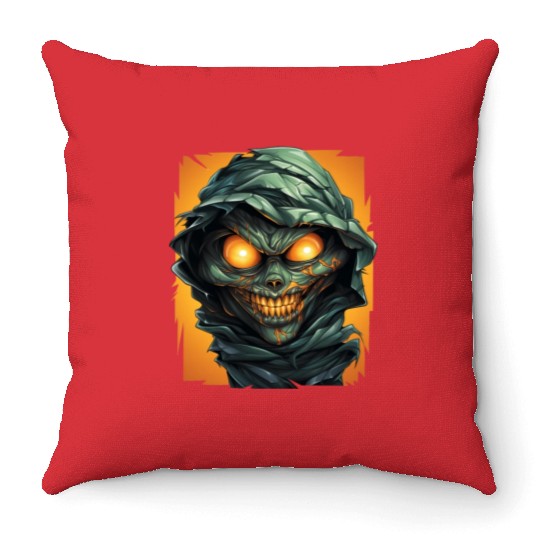 Halloween Spooky Cartoon Mummy Throw Pillows