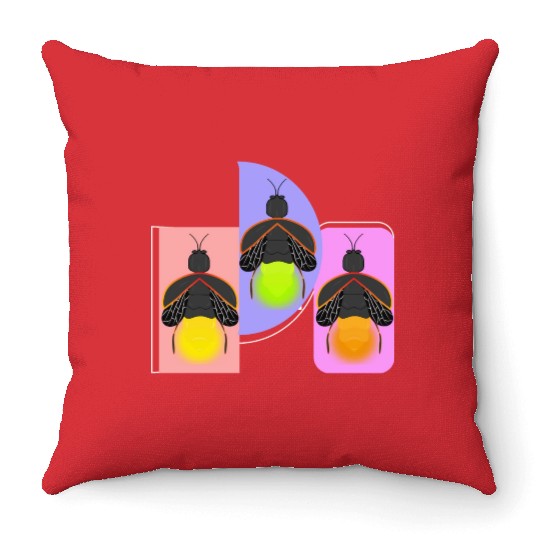 Glowing Firefly Throw Pillows