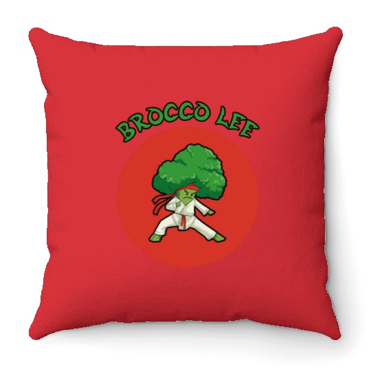 Japan Karate Martial Arts MMA Broccoli Throw Pillows