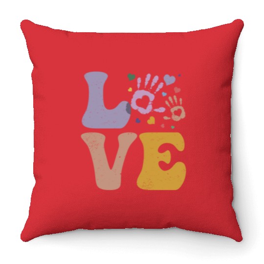 Daycare Teacher Daycare Provider Childcare LOVE Throw Pillows