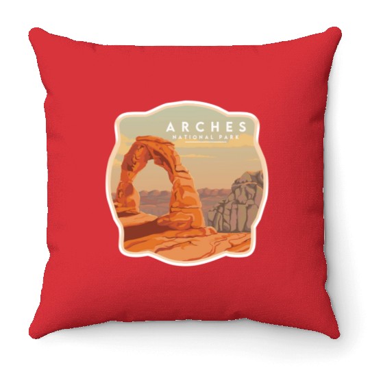 Arches National Park Stickers Throw Pillows