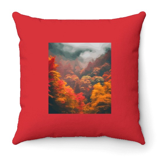 Autumn in The Misty Mountains Throw Pillows