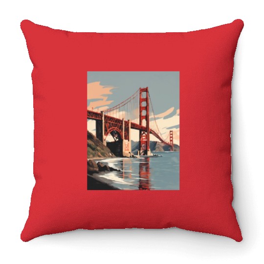 Golden Gate Bridge California Throw Pillows, Golden Gate