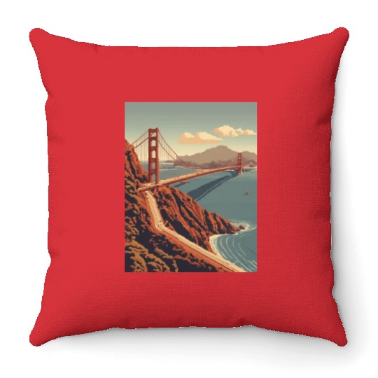 Golden Gate Bridge California Throw Pillows, Golden Gate