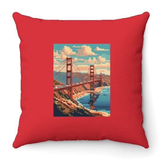 Golden Gate Bridge California Throw Pillows Throw Pillows, Golden