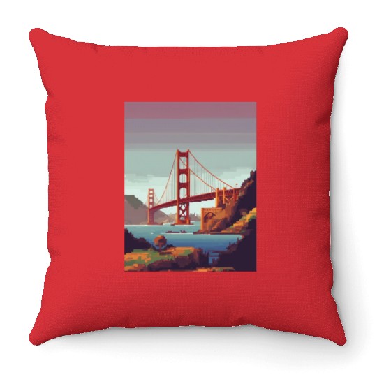 Golden Gate Bridge California Throw Pillows, Golden Gate