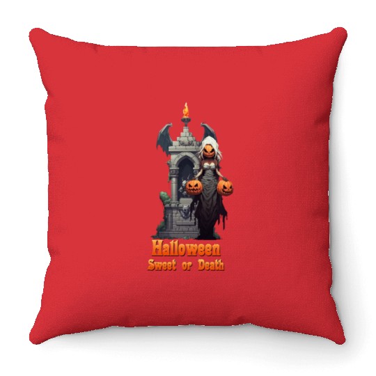 Sweet or Death Throw Pillows