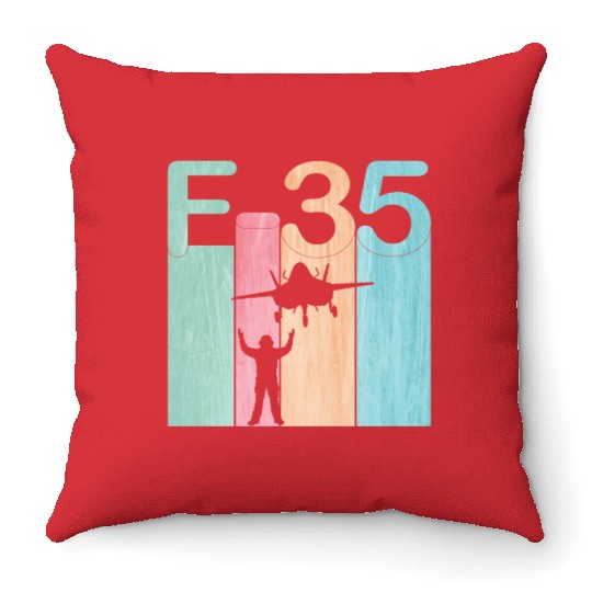 F35 Vintage Air Force Fighter Jets Throw Pillows