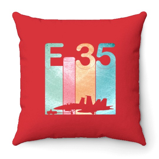 F35 Vintage Air Force Fighter Jets Throw Pillows