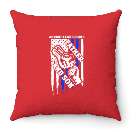 Unbreakable Father And Son Usa Flag Throw Pillows