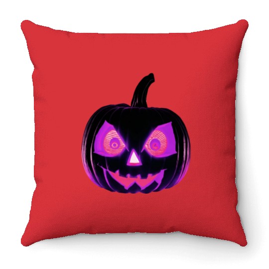 Hallowen Spooky Pumpkin Design Gift for Hallows Throw Pillows