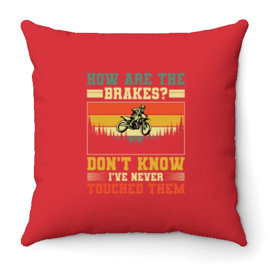 Retro Dirt Bike Motocross Gift Motocross Ride Throw Pillows