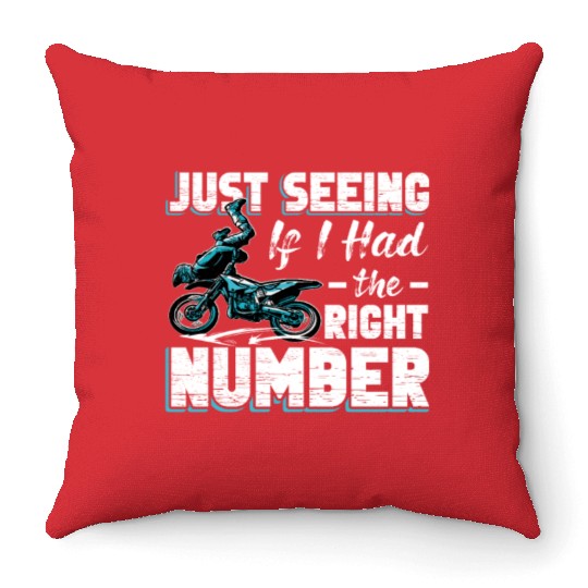 Motocross Motocross Driving Seeing Right Number Throw Pillows