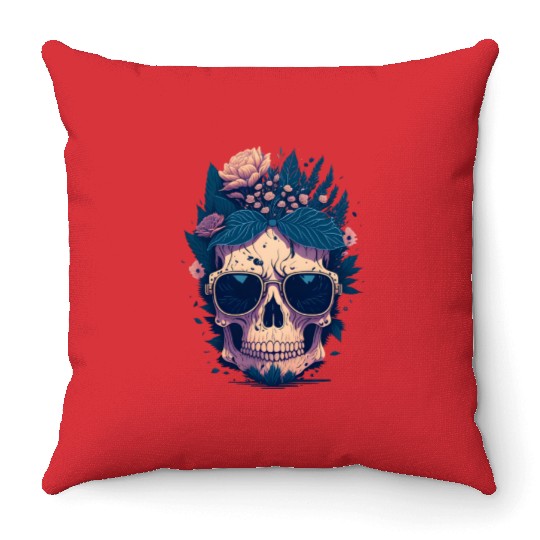 Floral Skull | C03 Throw Pillows