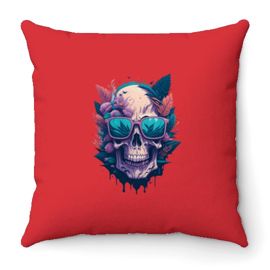 Floral Skull | C09 Throw Pillows