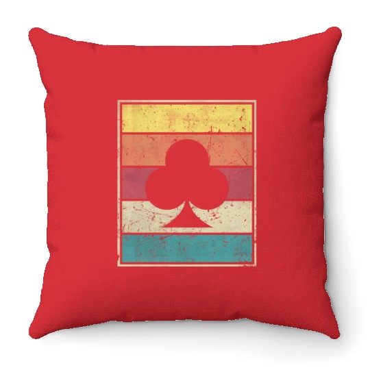 Clubs Playing Card Poker Symbol Throw Pillows