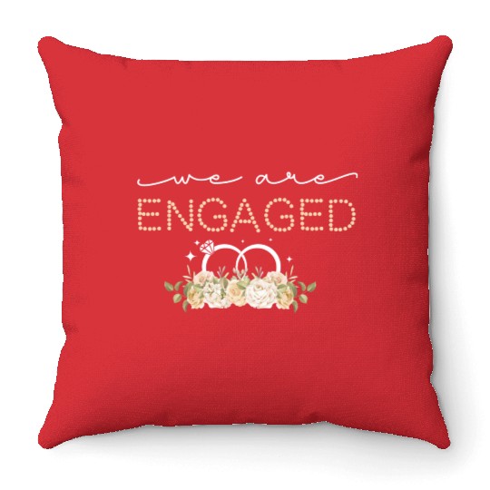 Couple Matching Fiancé Engagement Bride Throw Pillows
