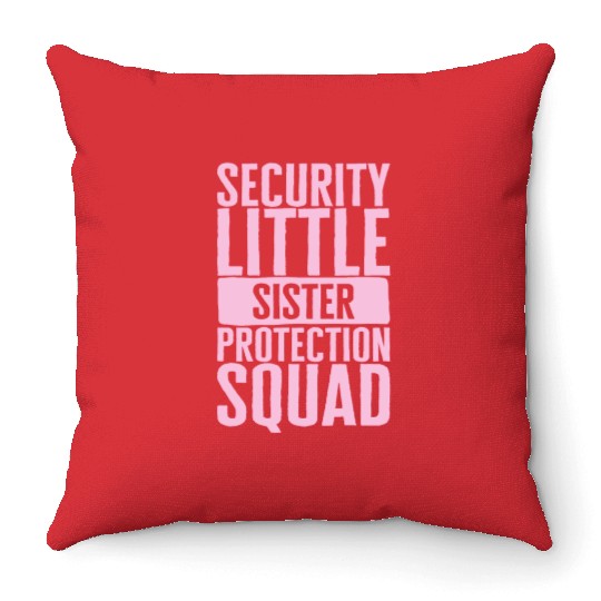 Siblings Throw Pillows, Security Little Sister Protection