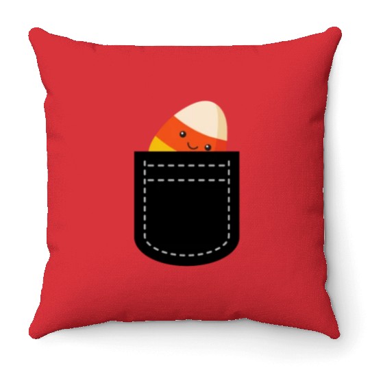 Cool Candy Corn For Men Women Pocket Candy Corn Throw Pillows