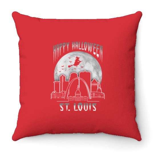 St. Louis Missouri Happy Halloween Throw Pillows