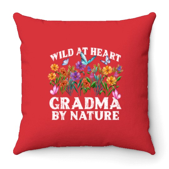 Grandma Wildflower Floral Nature Love Throw Pillows