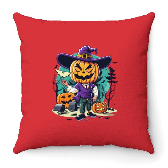 Boy Candy Punppkin Halloween Throw Pillows
